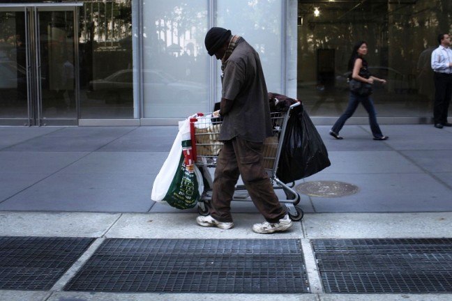 Бездомные в Нью-Йорке