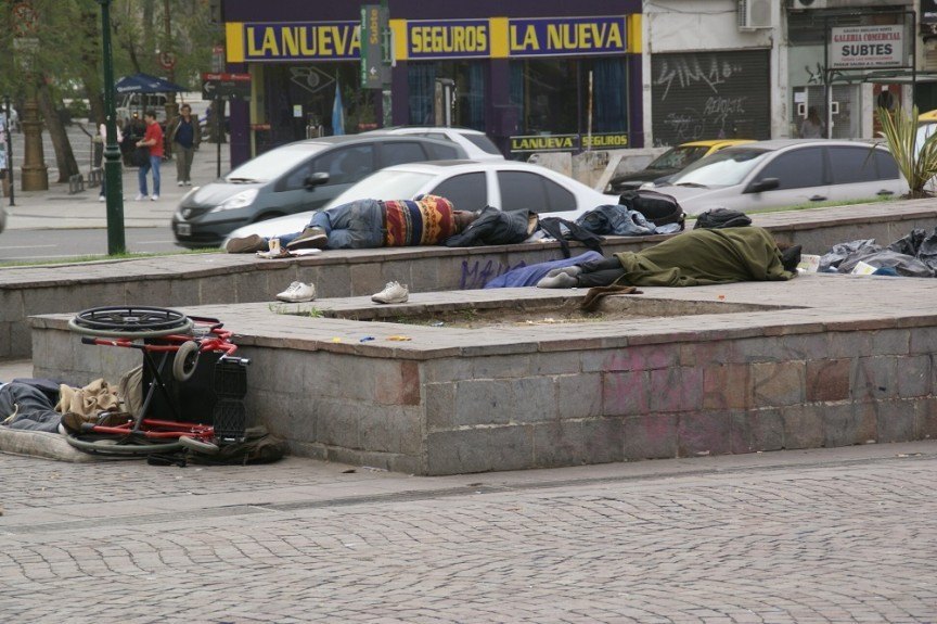 Бездомные в Буэнос-Айресе