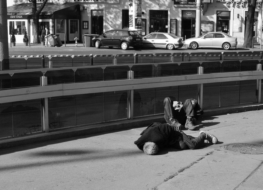 Бездомные в Будапеште